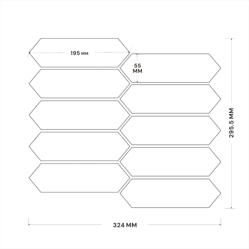 Porcelain Mosaic | Carrara | 55x195 | CLJK5528 | Matt