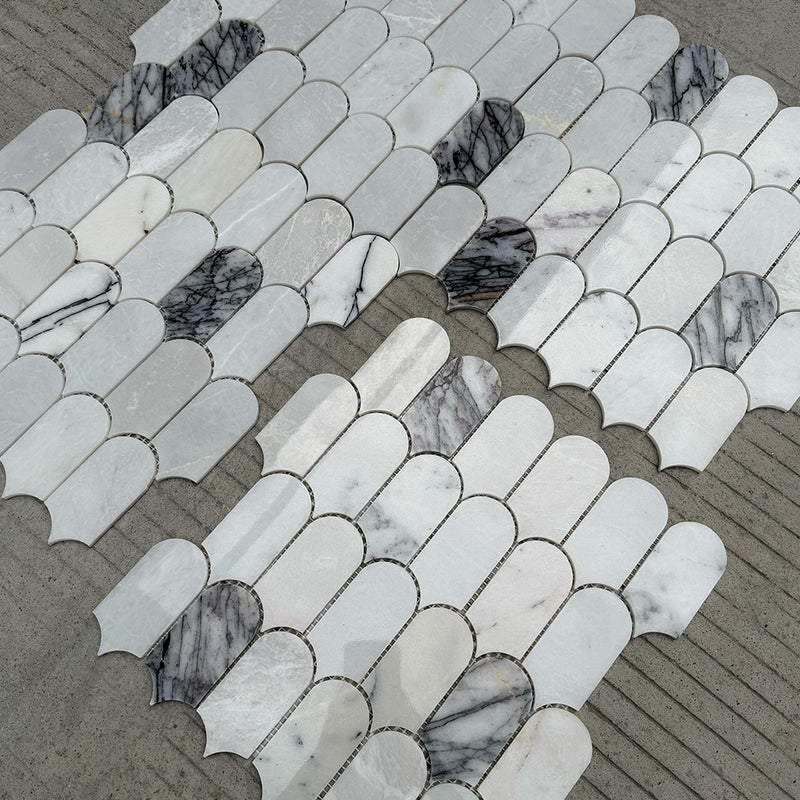 Crazy Pave Marble Mosaic Emperador Dark XXMSD316346 Polished