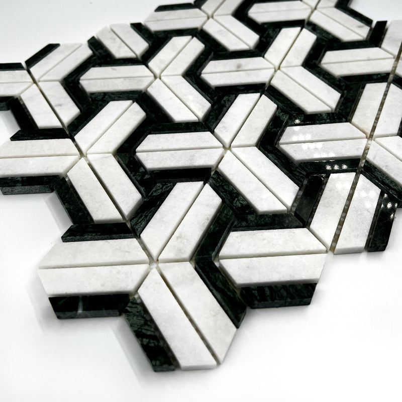 Special Marble Mosaic Green White LG13 Polished