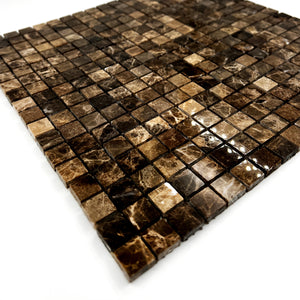 Square Marble Mosaic Emperador Dark LV06 Polished