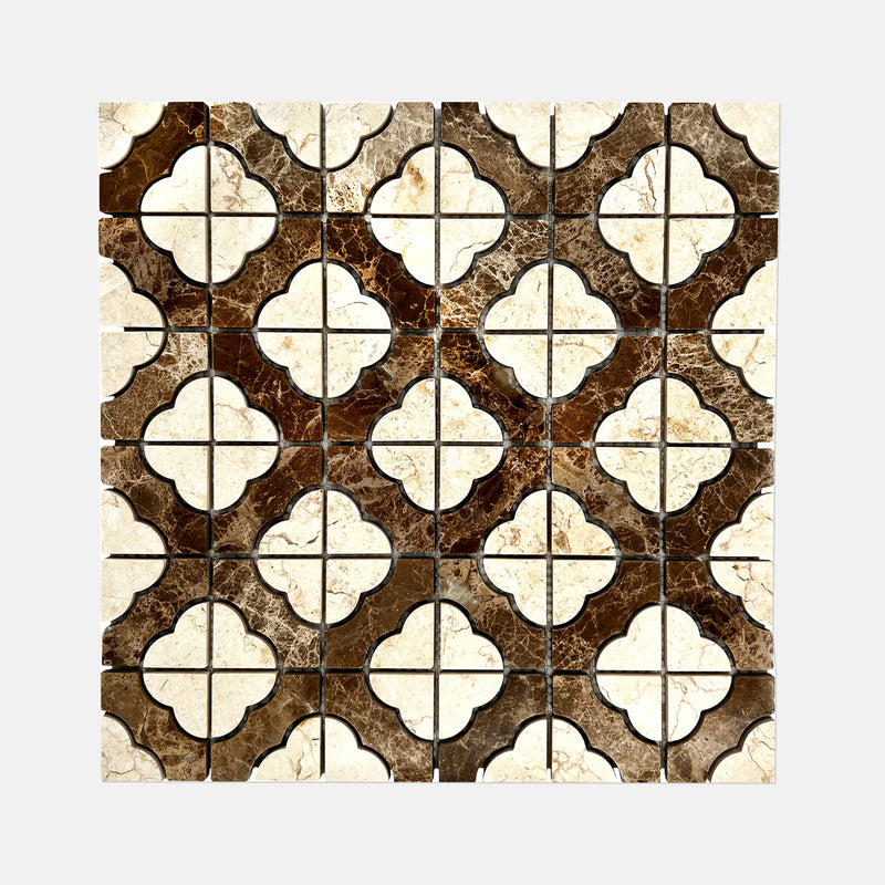 Special Marble Mosaic Emperador Light Bianco Perlino LV07 Polished