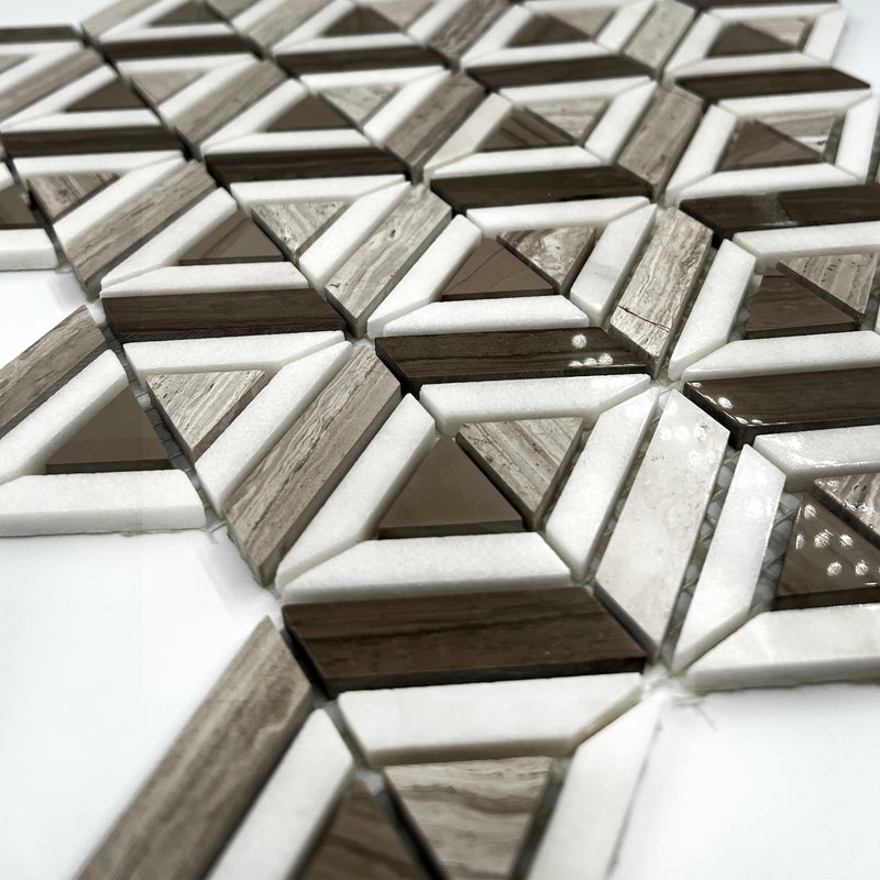 Special Marble Mosaic White Grey LV11 Polished