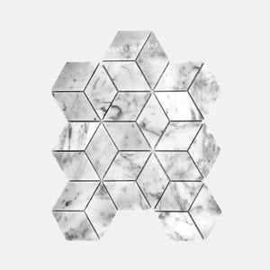 Diamond Marble Mosaic Carrara White LW07 Polished