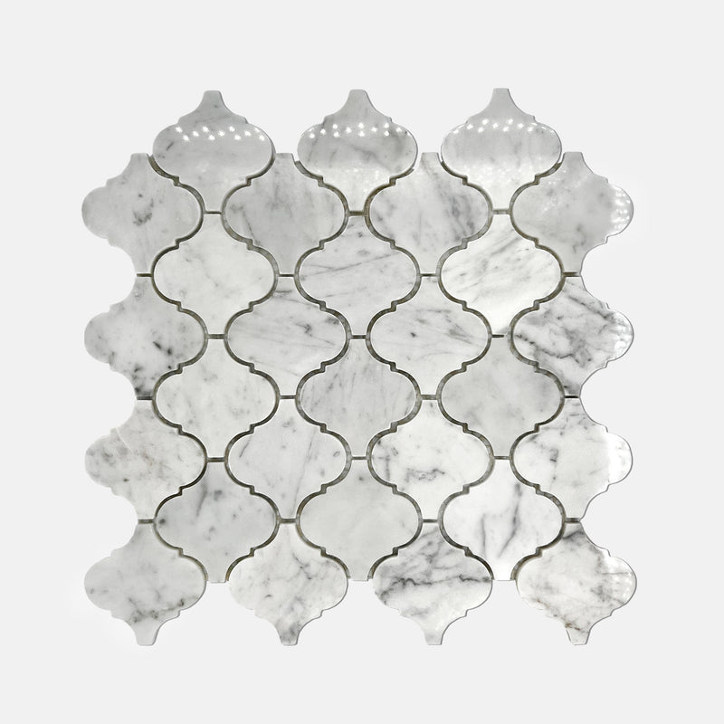 Baroque Marble Mosaic Carrara White LW11 Polished