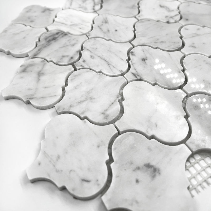 Baroque Marble Mosaic Carrara White LW11 Polished