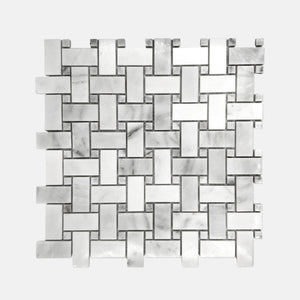 Blocky Marble Mosaic White LW15 Polished
