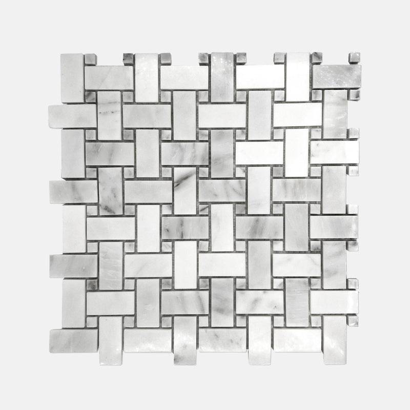 Blocky Marble Mosaic White LW15 Polished