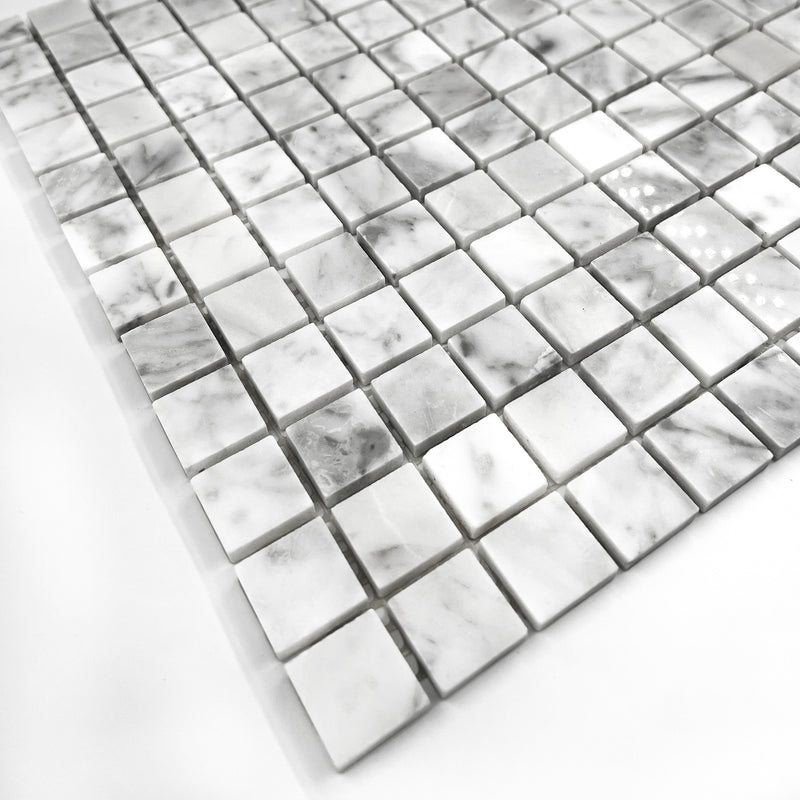 Square Marble Mosaic Carrara White LW17 Polished