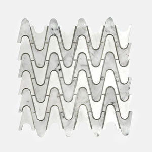 Special Marble Mosaic Yugoslavia Carrara White LW35 Polished