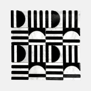 Special Marble Mosaic Black White LW42 Polished